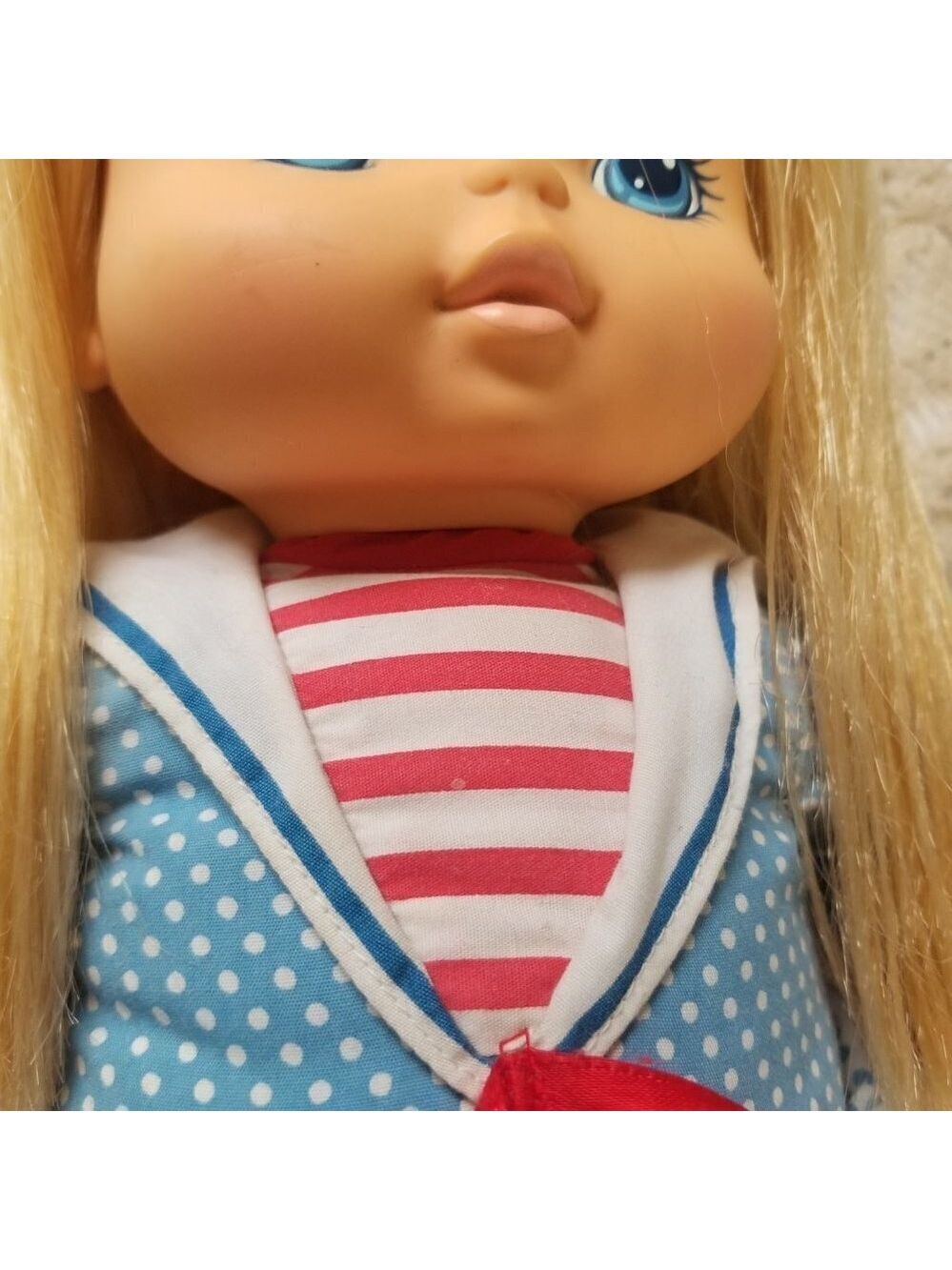Vintage Playskool School Kids Doll 13.5” Sailor Girl Blonde Hair Blue Outfit - Picture 8 of 16